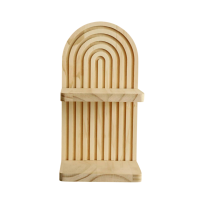 Дерев’яна арочна настінна полиця стильний декор та практичне зберігання для дому